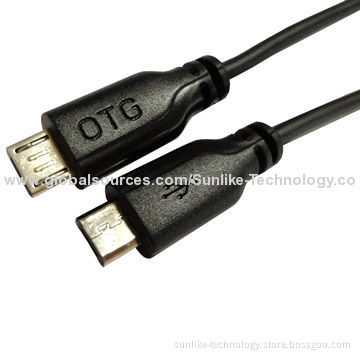 OTG Cable, MicroB to MicroB, Supports High-speed Data Rate Up to 480Mbps